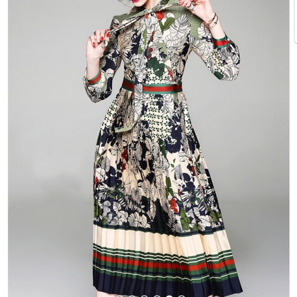 Vintage-Professional Style Mix Print Dress 10 / L